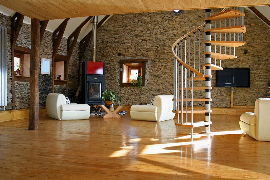 Beautiful barn conversion with spiral staircase and cosy seating